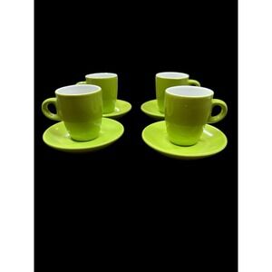 Espresso 8 Piece IMUSA Green 4 Espresso Cups + 4 Saucers‎ Stoneware REPLACEMENT